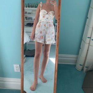 Zimmerman White Floral Lace Romper w/ Bustier!